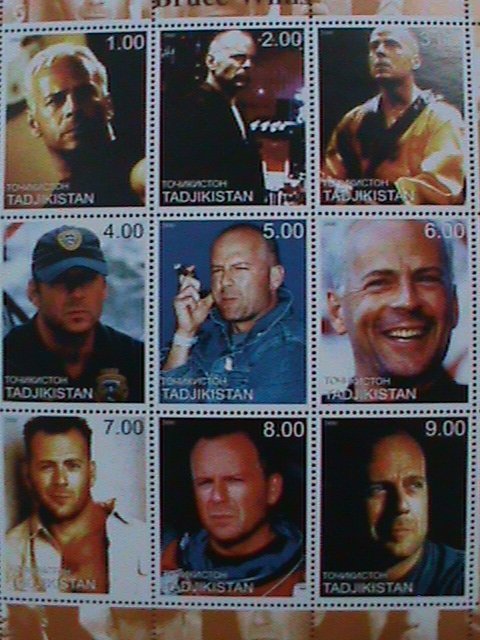 TAJIKISTAN-2000-SH62-FAMOUS MUSICIAN-BRUCE WILLIS-MNH SHEET-VF LAST ONE