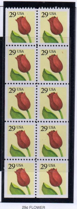 United States Sc 2527a 1991 29 c Flower stamp booklet pane mint NH