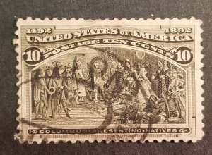 1893 10c Columbian Exposition US Scott 237 Used Stamp z2093