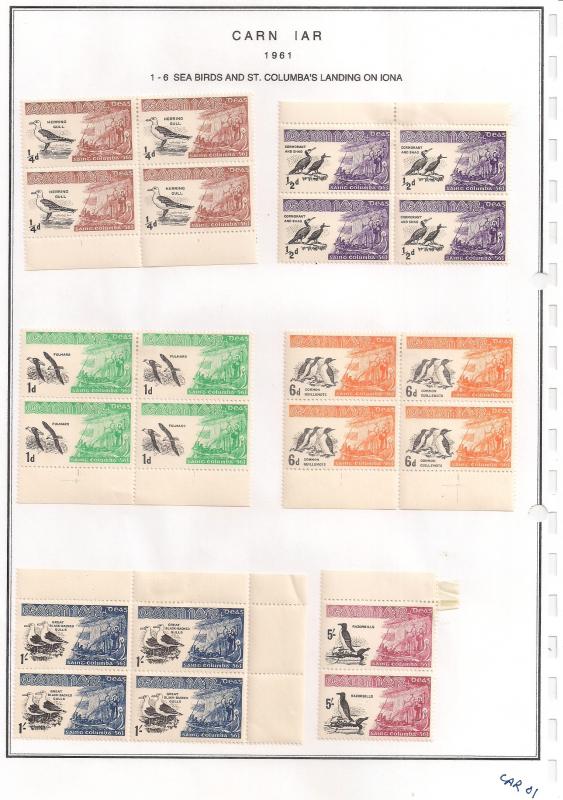 SCOTLAND - CARN IAR - 1961 - Sea Birds - Blocks of 4 - MLH