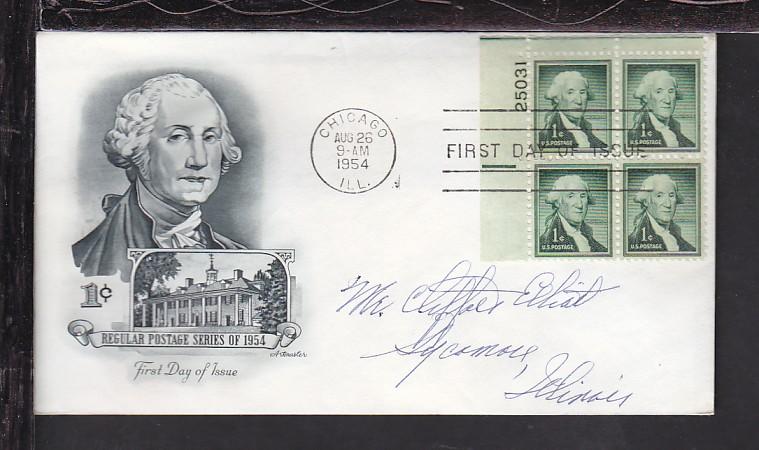 US Washington 1954 P/B Artmaster Pen FDC BIN