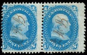 momen: US Stamps #92 Used Pair Revenue Usage PF Cert LOT #87759