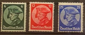 [AG] Germany 1933 Sc #398-400 Mi 479-481 MNH OG XF Mi-CV 320€