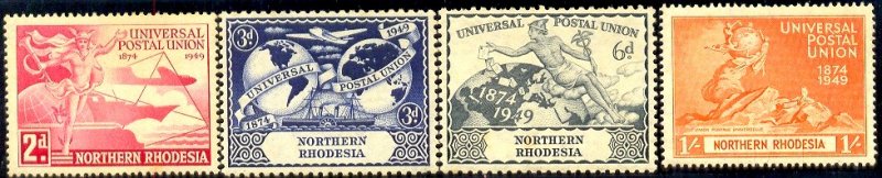 UPU, Universal Postal Union 75th Anniv, Northern Rhodesia SC#50-53 MNH set