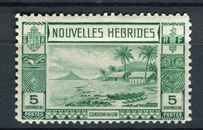 FRENCH; NEW HEBRIDES 1938 early pictorial issue fine Mint hinged 5c. value