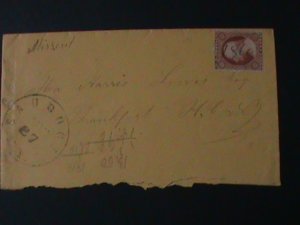 UNITED STATES-1855-SC#11-TAPE I WASHINGTON COVER-HAND CANCEL-VF169 YEARS OLD