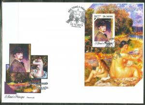 SAO TOME E PRINCIPE 2014 ART PIERRE AUGUSTE RENOIR  SOUVENIR SHEET FDC