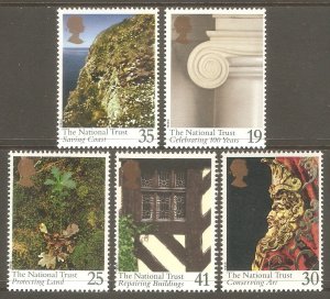 GREAT BRITAIN Sc# 1606 - 1610 MNH FVF Set - 5 National Trust Art Land Nature