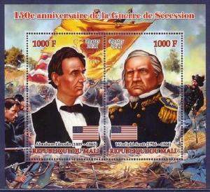 MALI SHEET MNH AMERICAN CIVIL WAR SECESSION LINCOLN SCOTT