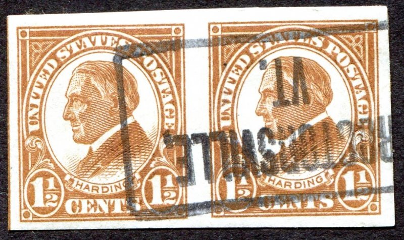 576 1-1/2c Warren Harding Pair Used VF/XF