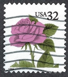 United States #2492 32¢ Pink Rose (1995). Used.