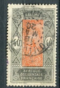 FRENCH COLONIES; DAHOMEY early 1900s Pictorial issue used 40c. fair Postmark