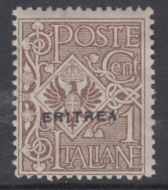 ITALY - Eritrea n.77f cv 105$ Varietà soprastampa obliqua MH*