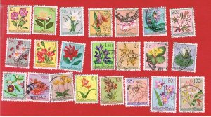 Belgian Congo  #263-284  F-VF used  Flowers  Free S/H