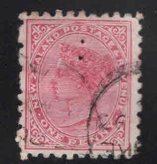 New Zealand Scott 61 Used stamp note pinholes at top