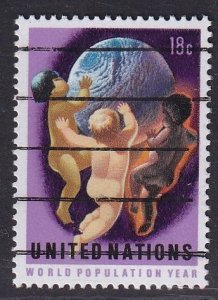 United Nations  New York  #253 cancelled 1974 world population year 18c