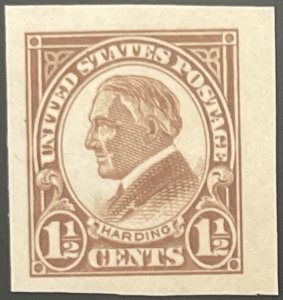 Scott #576 1925 1½¢ Warren G. Harding imperforate MNH OG