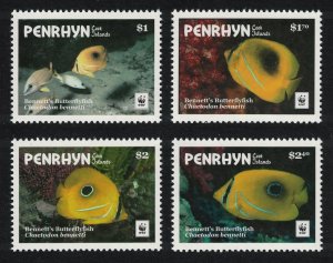 Penrhyn WWF Bennett's Butterflyfish 'Chaetodon bennetti' 4v 2017 MNH