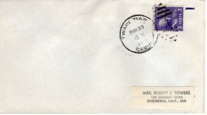 CALIFORNIA TOWN CANCEL,  TWAIN HARTE, CA  1960  FDC11504