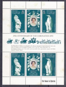 BRITISH ANTARCTIC 1978 Coronation Anniversary Sheet; Scott 71, SG 86a; MNH