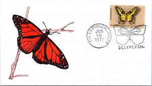 US EVENT COVER LASER CACHETED BUTTERFLY ON TREE STALK AT FULLERTON CALI 1977 B