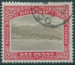 Dominica 1903 SG28 1d grey and red KGV Roseau crown CC wmk #2 FU (amd)