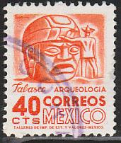 MEXICO 1090, 40c 1950 Defin 9th Issue Unwmkd Fosfo Coated USED. F-VF. (1444)