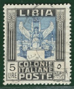 Italy Colonies LIBYA Scott.30d 5L (1921) VICTORY Used CDS Cat $30+ 2RGREEN23