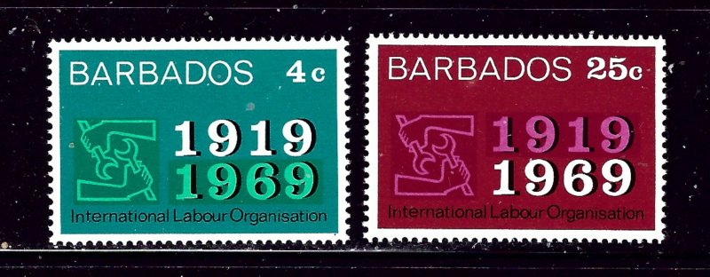 Barbados 320-21 MNH 1969 Intl Labor Organization