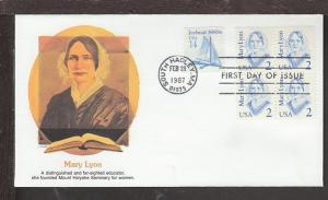 US 2169 Mary Lyon 1987 Fleetwood U/A FDC O961