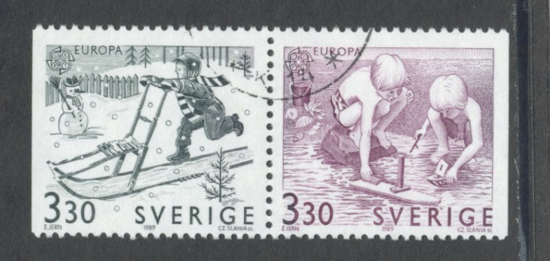 Sweden 1737 - 8 Used Attached Pair (1