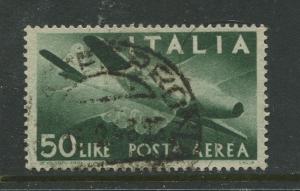 Italy - Scott C113 - Air Post Issue -1945 - Used - Single 50 l Stamp