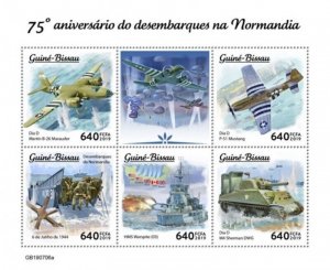 Guinea-Bissau - 2019 Normandy Landings - 5 Stamp Sheet - GB190706a