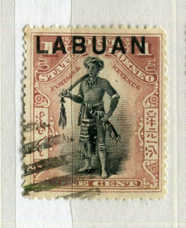 LABUAN NORTH BORNEO; 1890s Pictorial issue used 1c. value