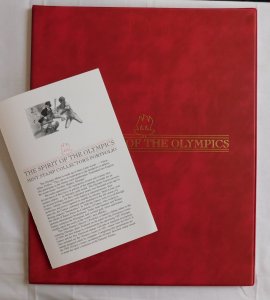 1992 Spirit of the Olympics Mint Stamp Collector's Portfolio Art Panel F...