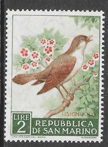 San Marino 447: 2l Common Nightingale (Luscinia megarhynchos), MH, F-VF