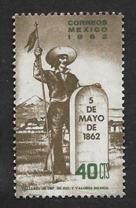 SE)1962 MEXICO, CENTENNIAL OF THE BATTLE IN PUEBLA, INSURGENT IN MARKET FOR BATT