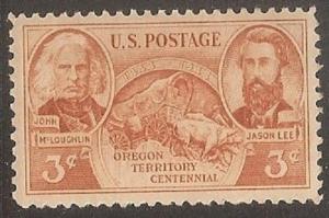 US 964 Oregon Territory 3c single (1 stamp) MNH 1948