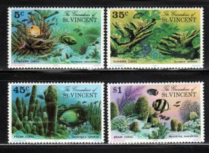 St. Vincent, Grenadines  #77-80 ~ Cplt Set of 4 ~ Marine Life  ~ Mint, NH (1976)