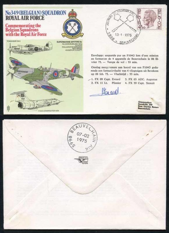 RAFSP6b No.349 (Belgian) Squadron RAF Pilot Signed