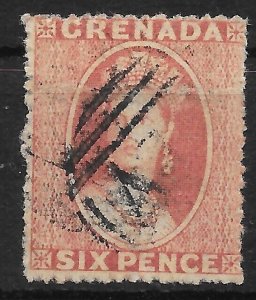 GRENADA SG3 1861 6d ROSE USED