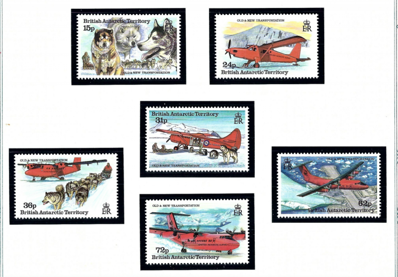 Brit Ant Terr 218-23 MNH 1994 Old and New Transportation