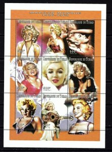 Chad 704J MNH 1997 Marilyn Monroe sheet of 9 (an1627)