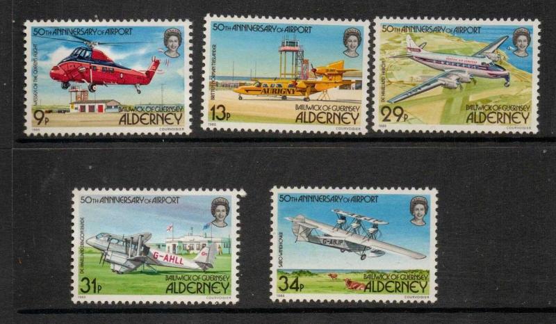 ALDERNEY SGA18/22 1985 AIRCRAFT MNH 