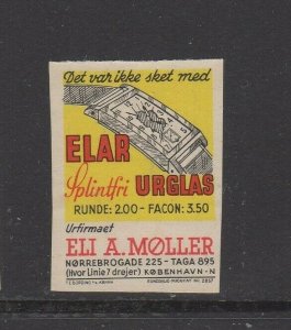 Denmark - Elar Brand Splinter-Free Watch Glass Advertising Stamp - NG