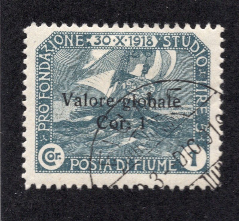 Fiume 1919-20 1 cor on 1 cor Surcharge, Scott 81 CTO, value = $4.00