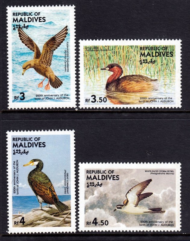 Maldives 1985 Audubon Birds Complete Mint MNH Set SC 1079-1082