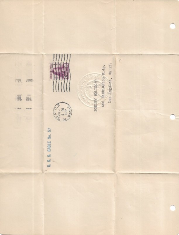 1932 USS Eagle #57 to Los Angeles, Ca (N9327)