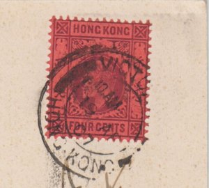 HONG KONG cover postmark Victoria, 19 April 1907 - postcard to France