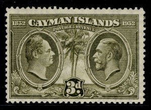 CAYMAN ISLANDS GV SG90, 3d olive-green, M MINT.